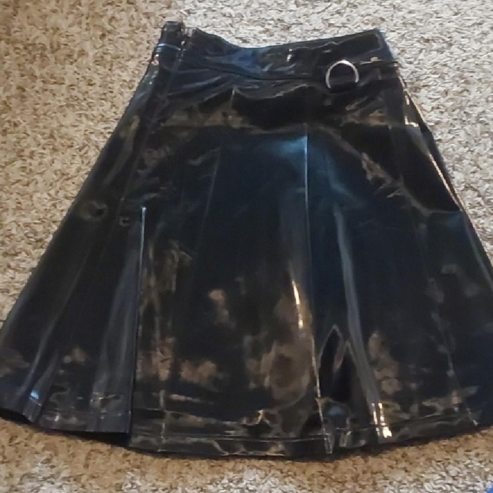Dolls Kill Black A-Line Skirt with Belt Detail Horoscopez